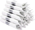 N9R 50 Pack Pre Rolled Silver Plastic Cutlery Set - Ready for Events