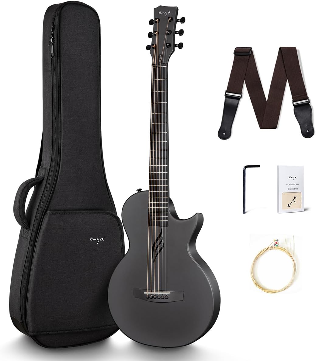 Enya Carbon Fiber Acoustic Guitar Bundle - Perfect for Travel