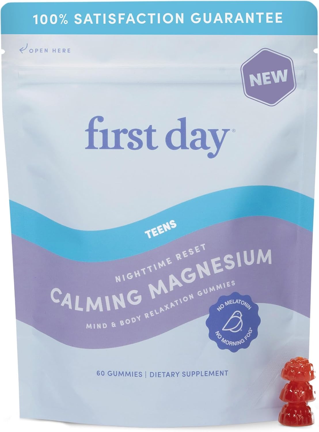 First Day Teens Nighttime Reset Magnesium Gummies for Sleep Aid