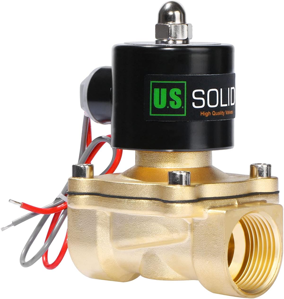 U.S. Solid 1in Brass Electric Solenoid Valve for Air & Fuel
