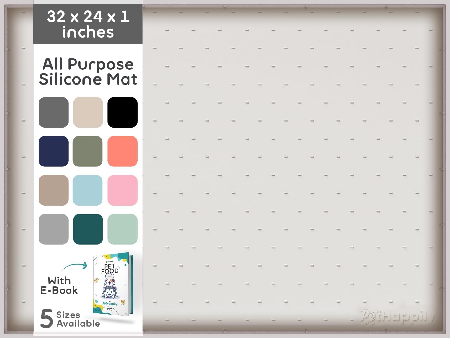 32x24x1 XL Dog Food Mat - Waterproof Non-Slip Feeding Solution