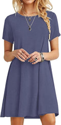 MOLERANI Women's Casual Plain Simple T-Shirt Loose Dress - Easy 1:The