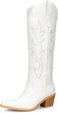 Pasuot Western Cowboy Boots for Women Knee High Wide Calf