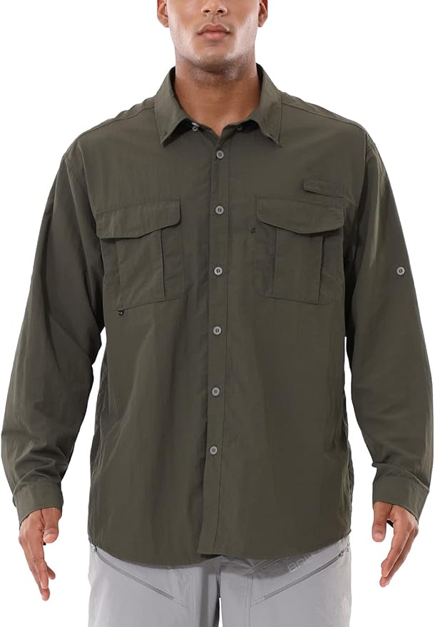 BALEAF Men's Long Sleeve Hiking Shirts for Outdoor Adventures