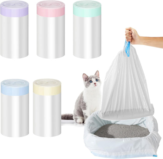 Jumbo Cat Litter Box Liners - 50 Count Drawstring Bags