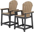 Outdoor Tall Adirondack Chairs Set of 2 - Durable Bar-Height Comfort