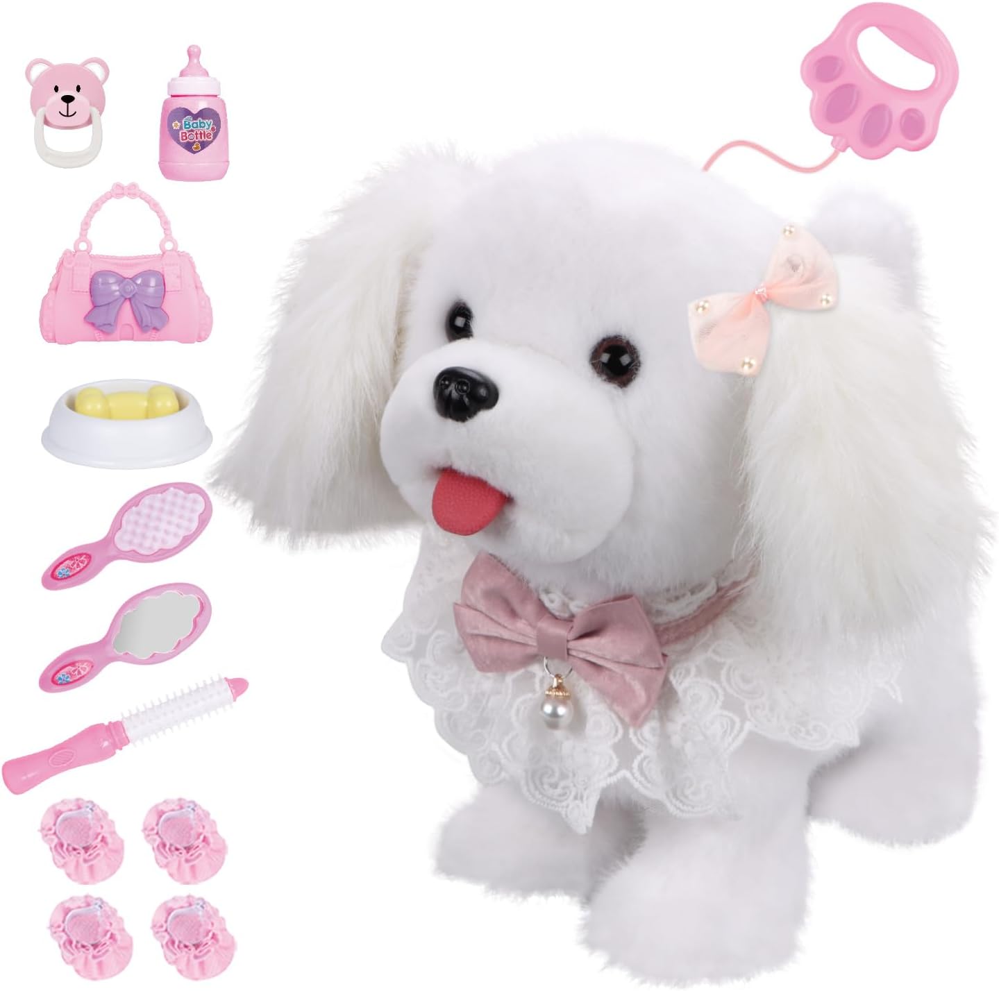 Interactive Plush Dog w/ Remote Leash & Wagging Tail
