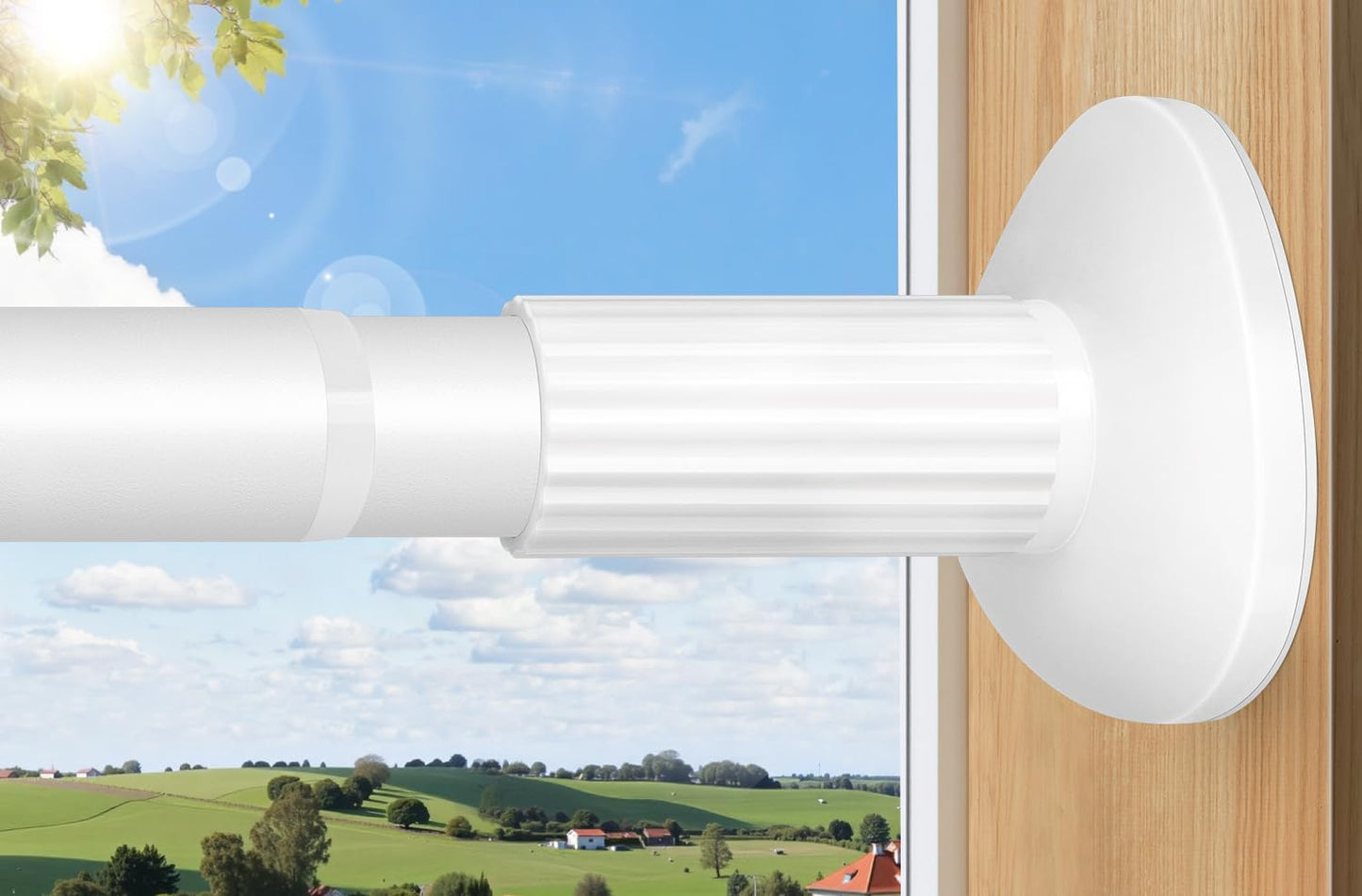 Tension Rod 51-145Inch, No Drilling Curtain Rod for Windows