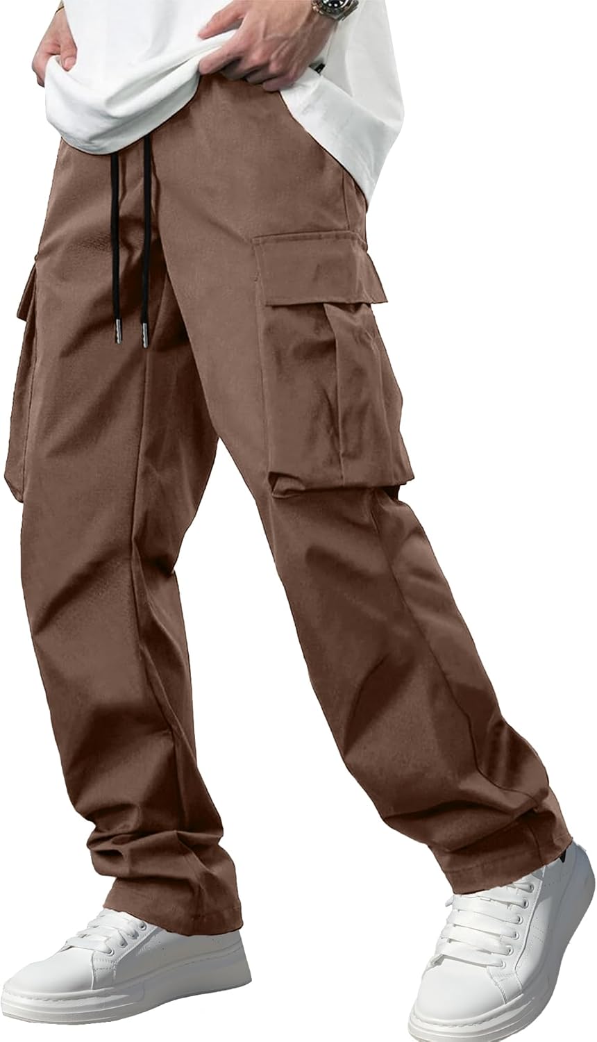 Comdecevis Men's Casual Cargo Pants for Hiking and Workouts