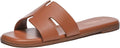 Rihero Women's Dressy Flat Sandals Comfortable Slip On Leather Slides