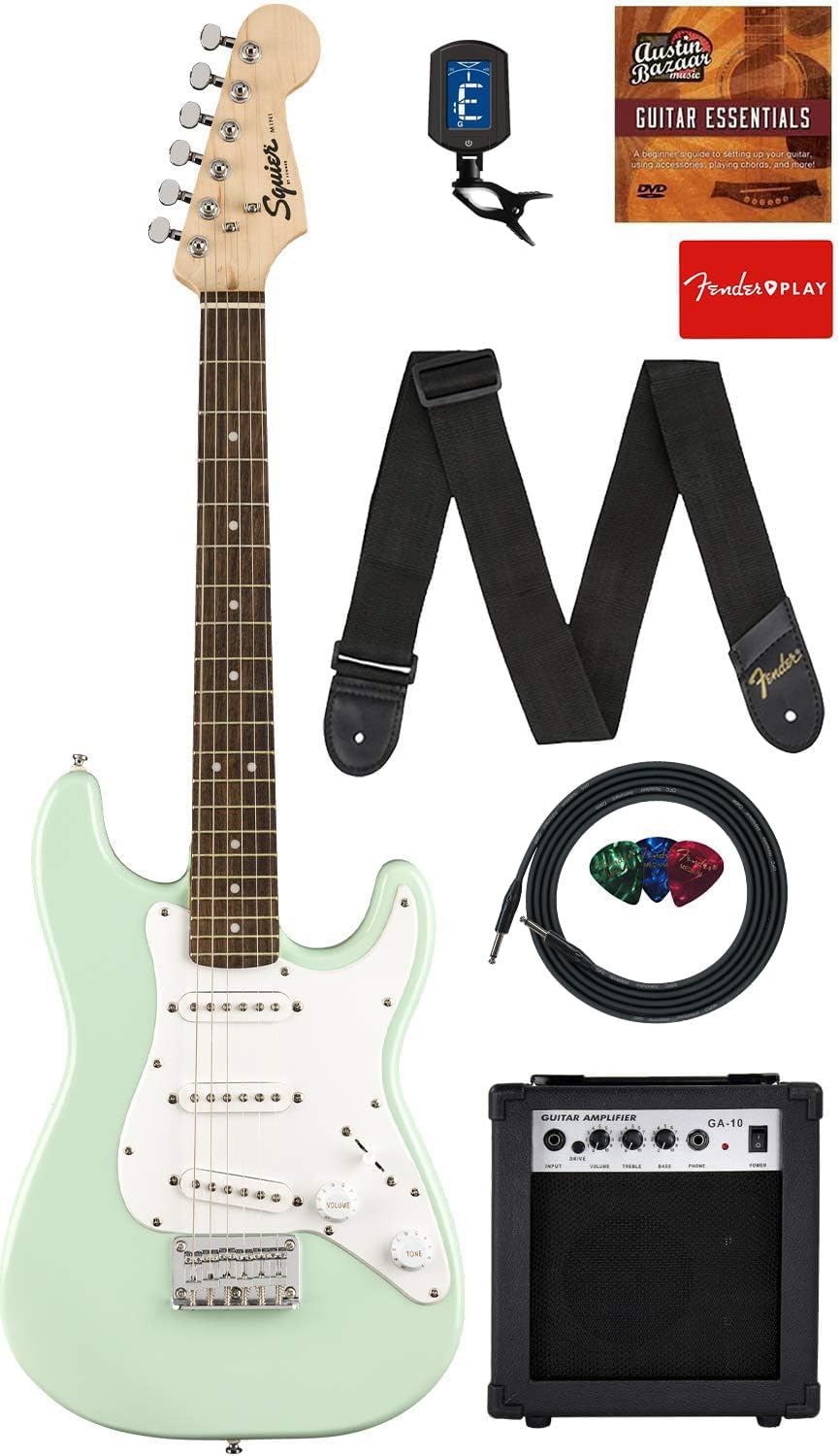 Fender Squier 3/4-Size Kids Mini Strat Electric Guitar Bundle