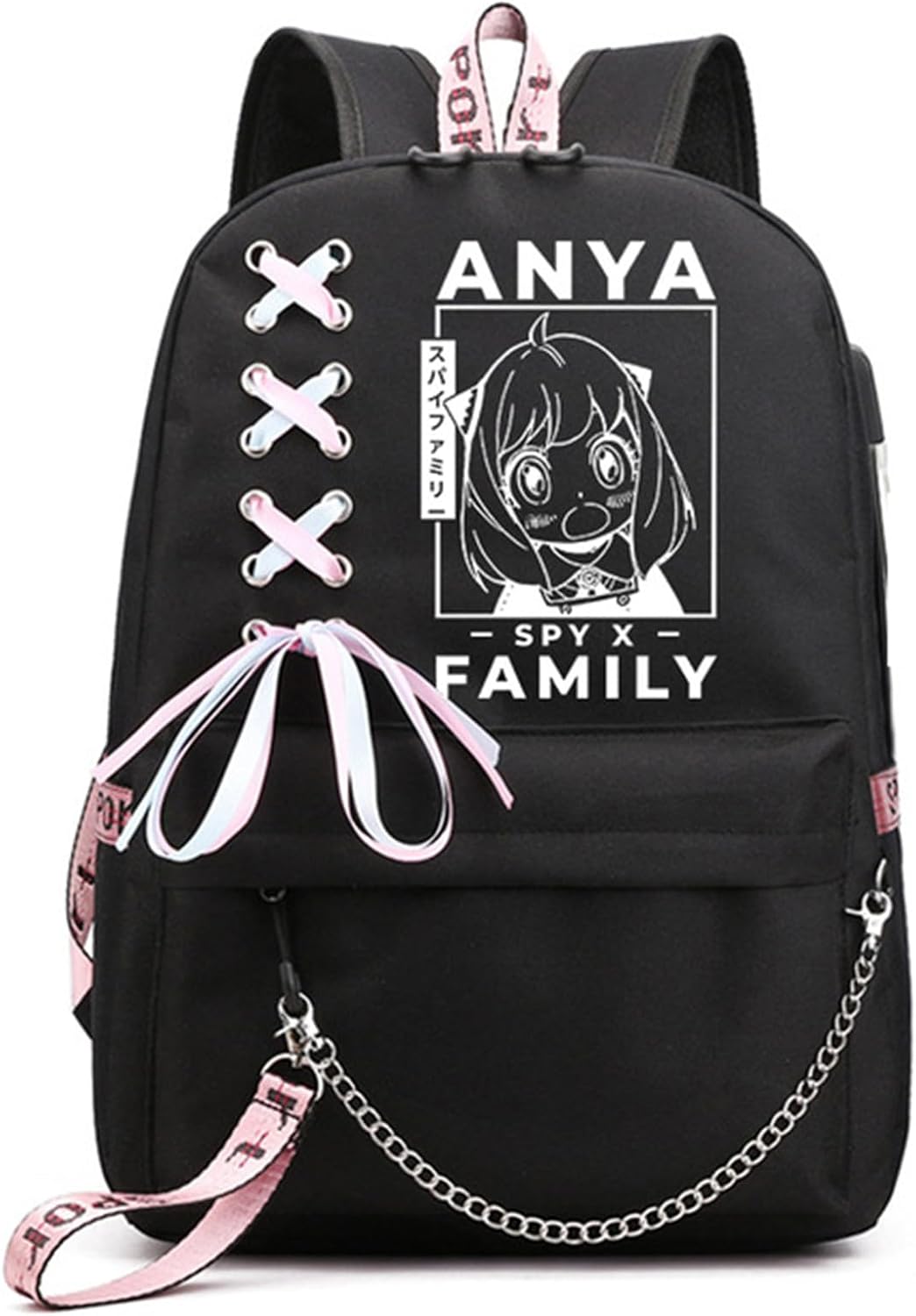 ISaikoy Anime Anya Forger Backpack with USB Port for School