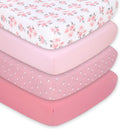 Peanutshell 4-Pack Fitted Crib Sheet Set - Super Soft Floral Fit