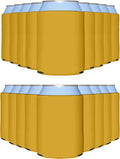 PartyPrints 200 Pack Gold Blank Can Cooler Sleeves - Customizable