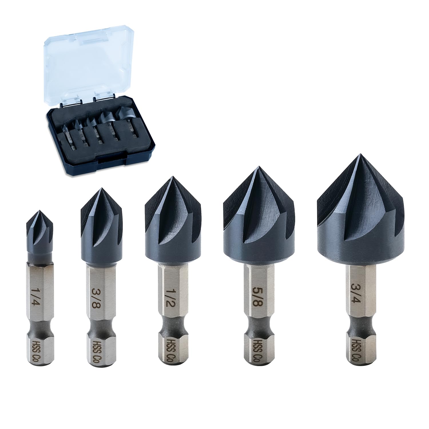 toolant Noir-Ti Cobalt Countersink Drill Bit Set for Metal