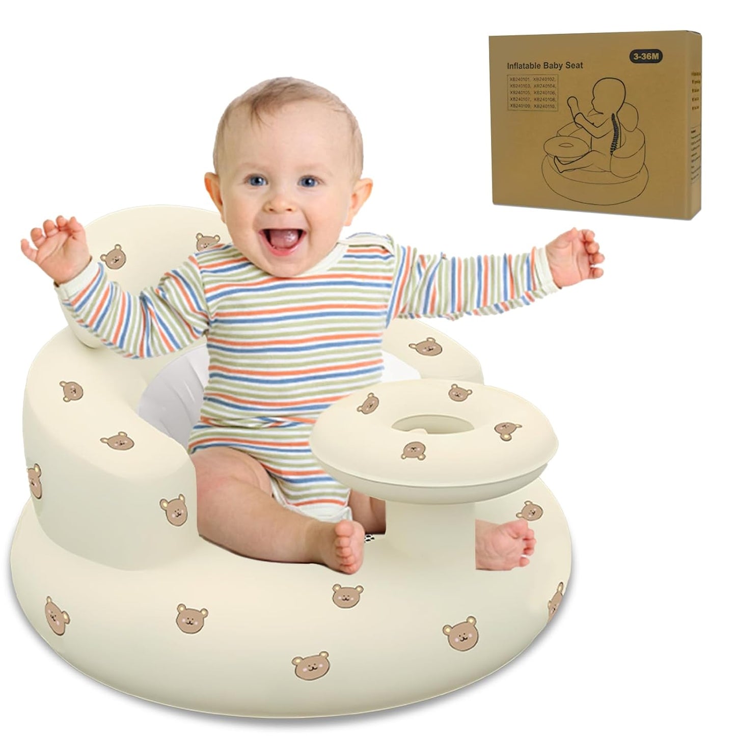 HitTopss Baby Floor Chair - Built-in Air Pump & Back Support
