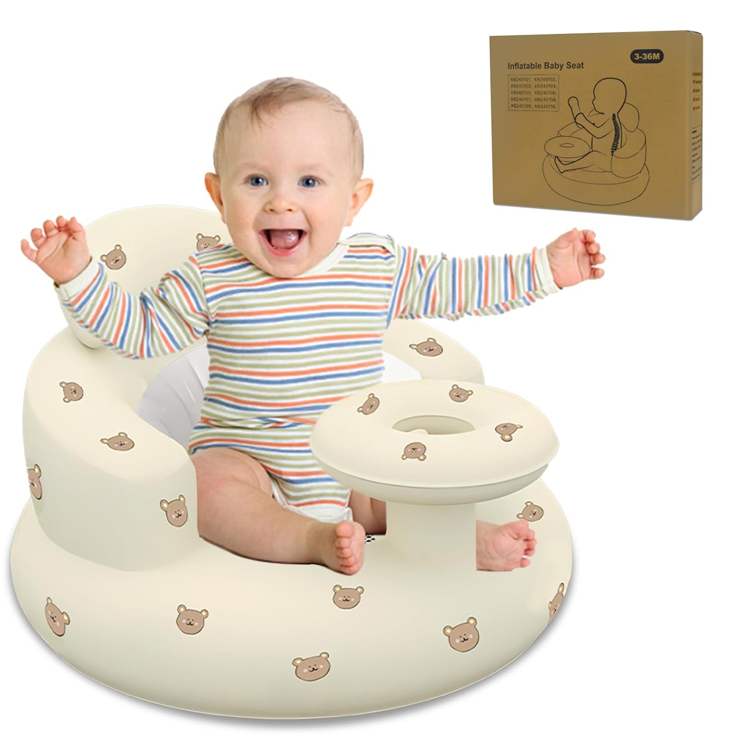 HitTopss Baby Floor Chair - Built-in Air Pump & Back Support