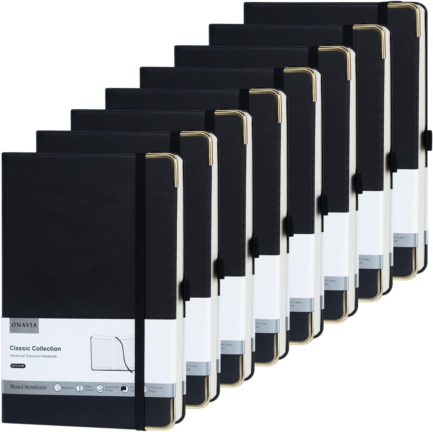 A5 Black Lined Journal Notebook for Writing and Travel