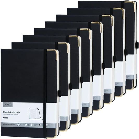 A5 Black Lined Journal Notebook for Writing and Travel