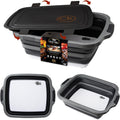 XL Collapsible BBQ Prep Tub with Locking Lid & Cutting Board