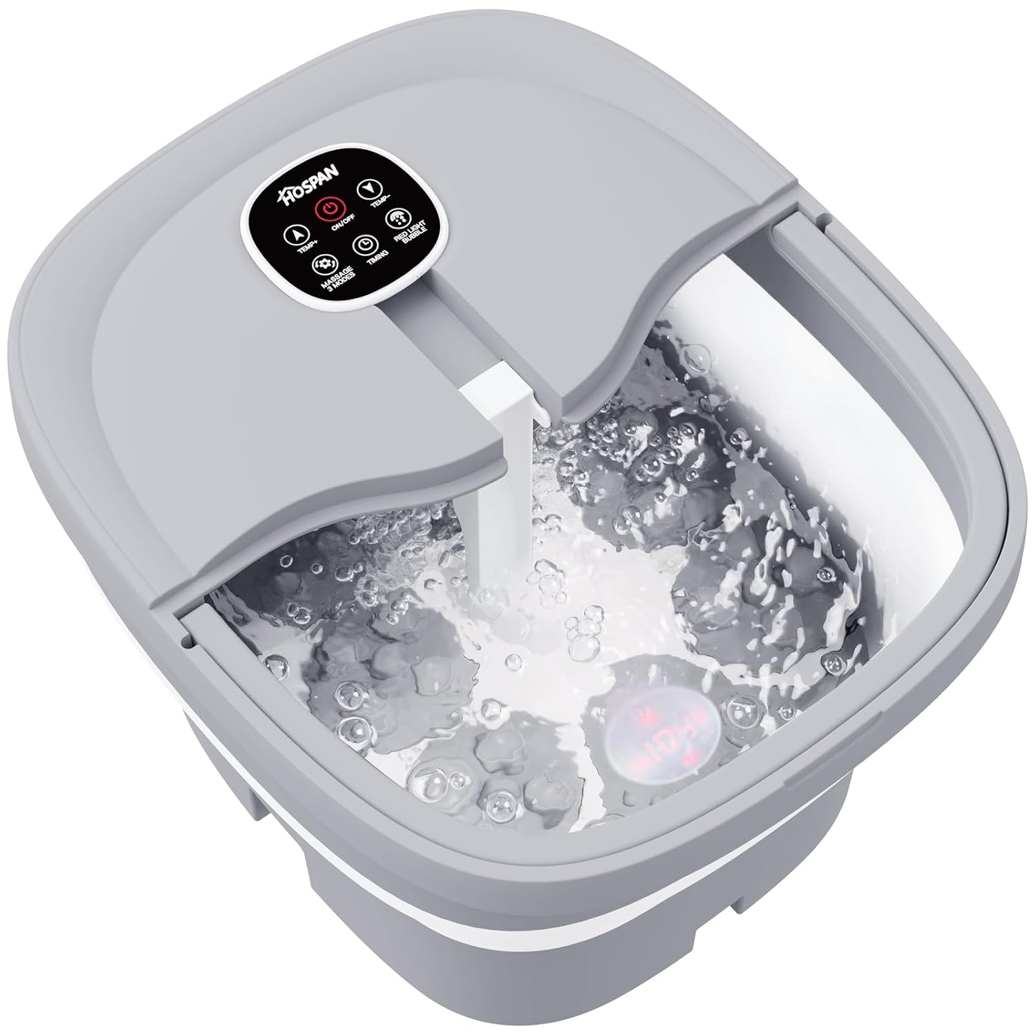 HOSPAN Collapsible Foot Spa with Heat and Shiatsu Massage Balls