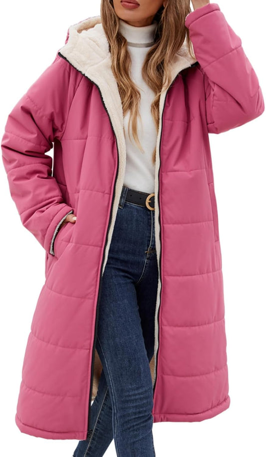 Yusongirl Womens Winter Long Coats Trendy Puffer Jacket