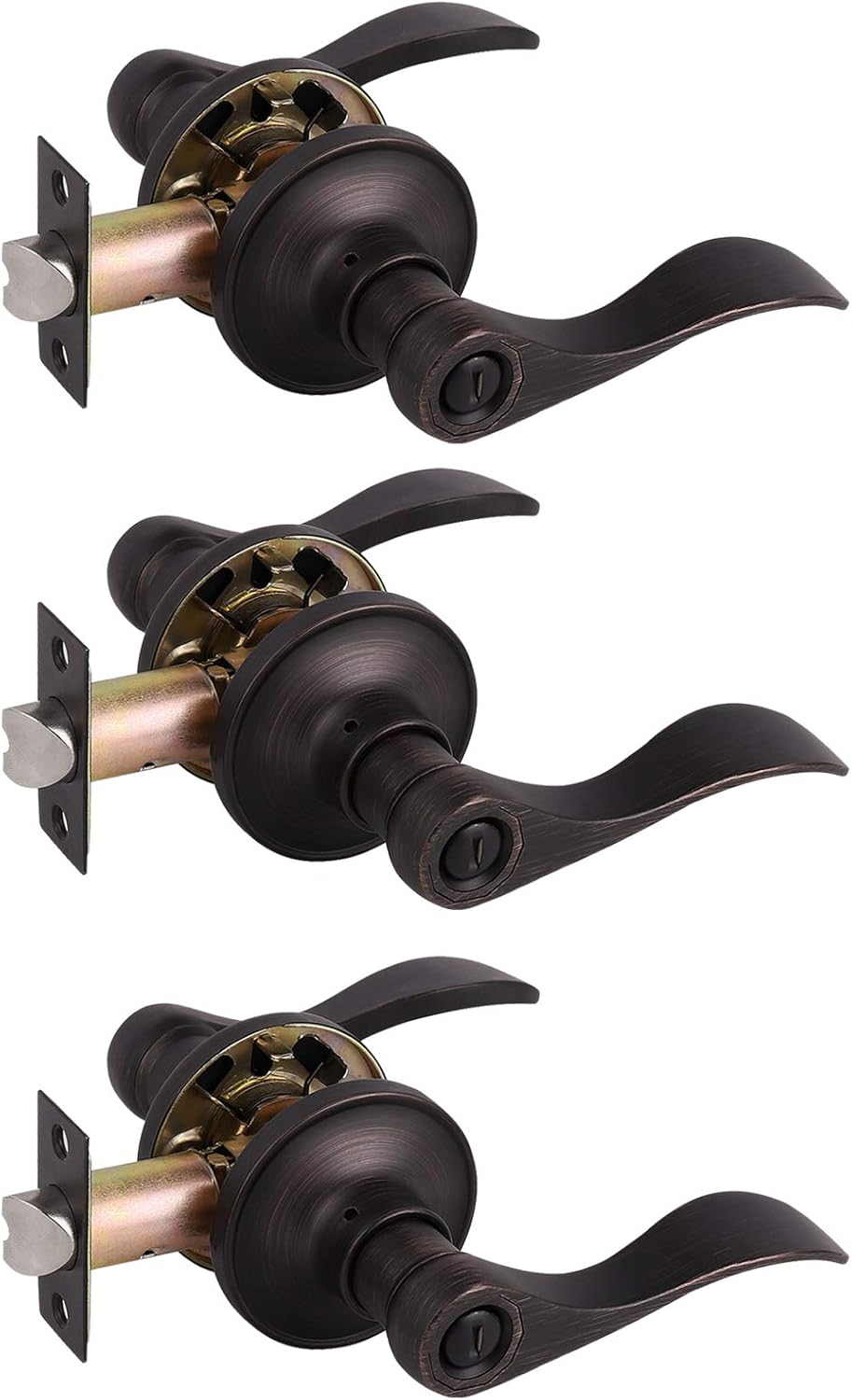 Gobrico Keyless Door Levers for Privacy in Oil Rubbed Bronze
