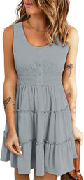 Dokotoo Womens Summer Dress 2025 Sleeveless Button Down - Flattering