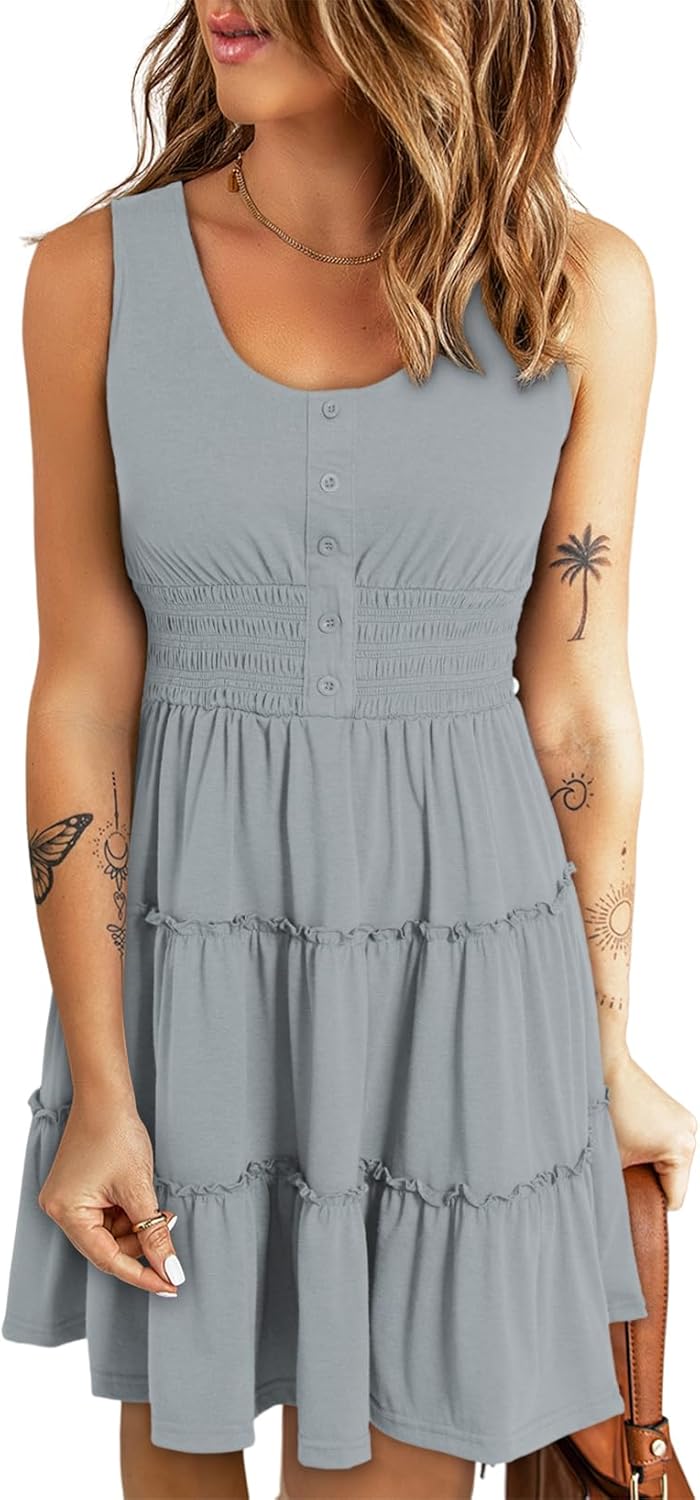Dokotoo Womens Summer Dresses 2025 Casual Swing Mini Dress