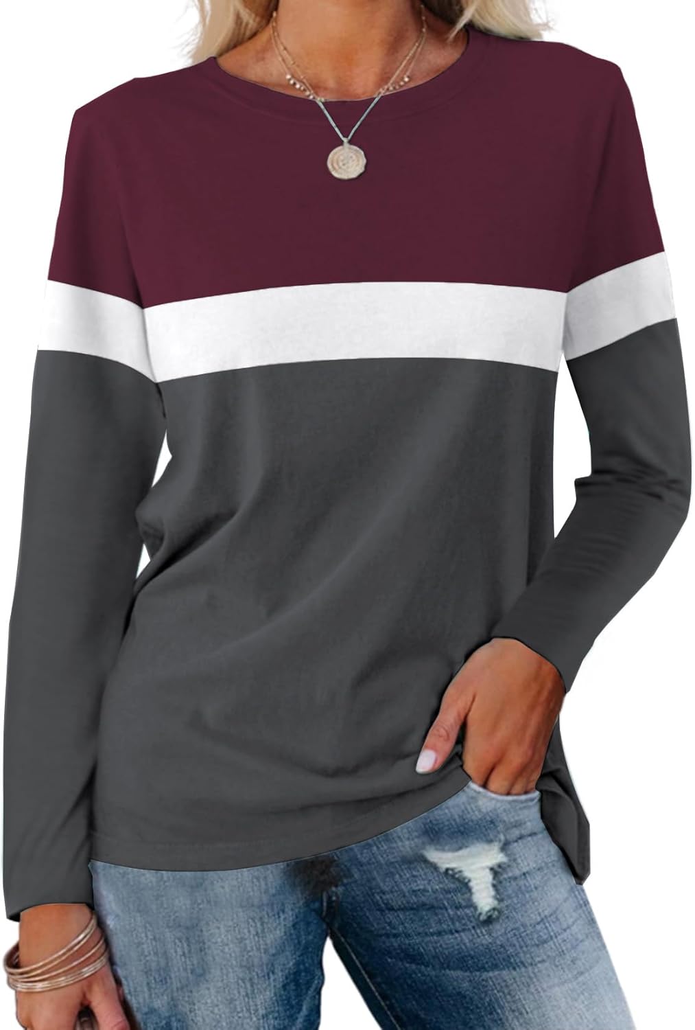 Stylish Color Block Tunic Top | ORANDESIGNE