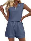 Women's Two Piece Short Set Sleeveless Summer Lounge Tracksuit