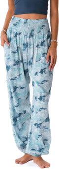 Lotus and Luna Women's Harem Pants - High Waisted Flowy Genie Pants