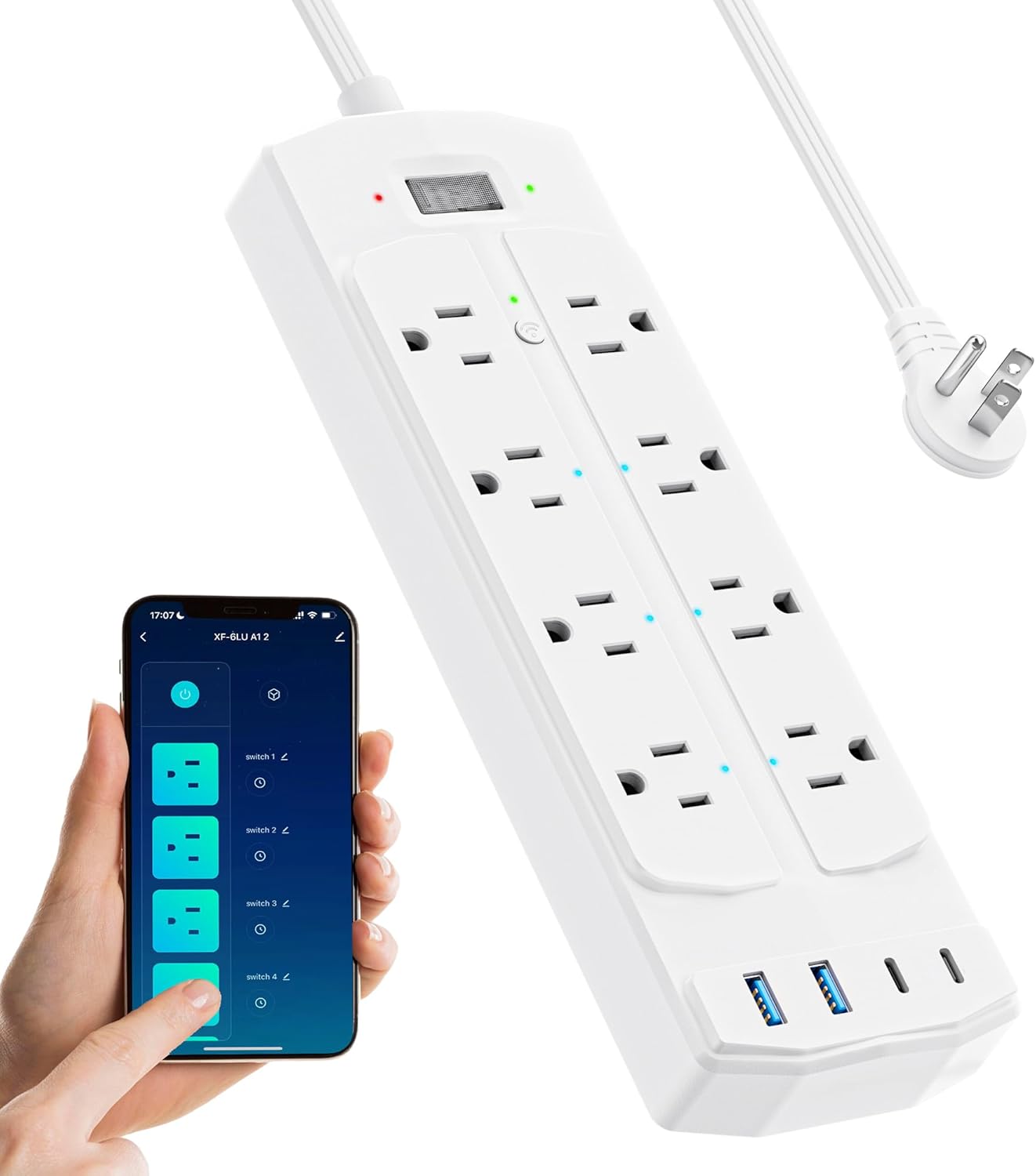 Yozisital Smart Power Strip: 6 Outlets, 4 USB Ports