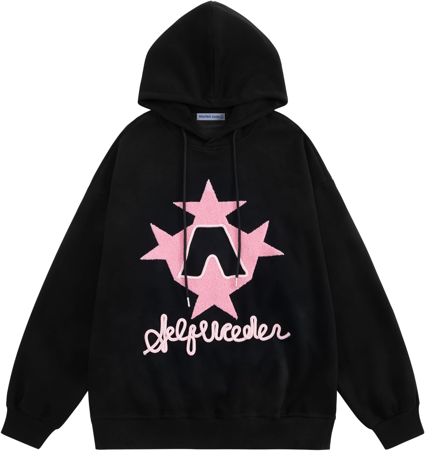 Y2K Oversized Hoodie for Women with Star Embroidery Design