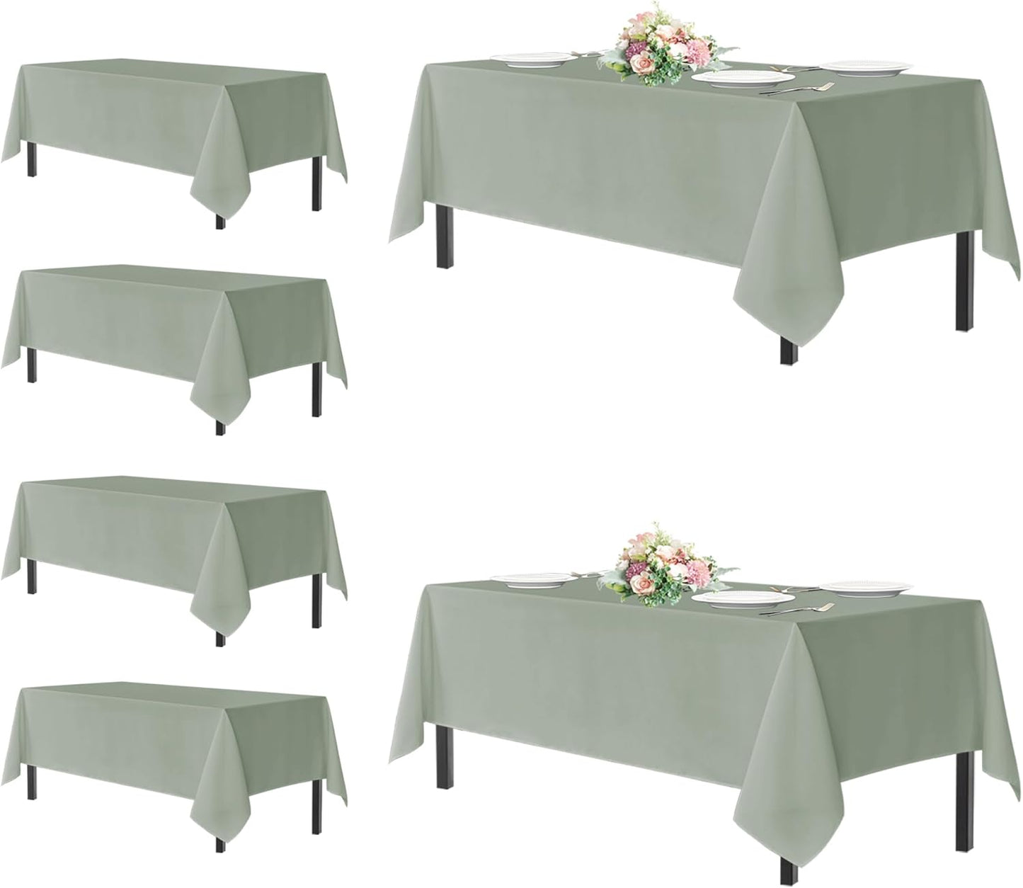 Sancua Rectangle Tablecloths for 6 Foot Tables - 6 Pack