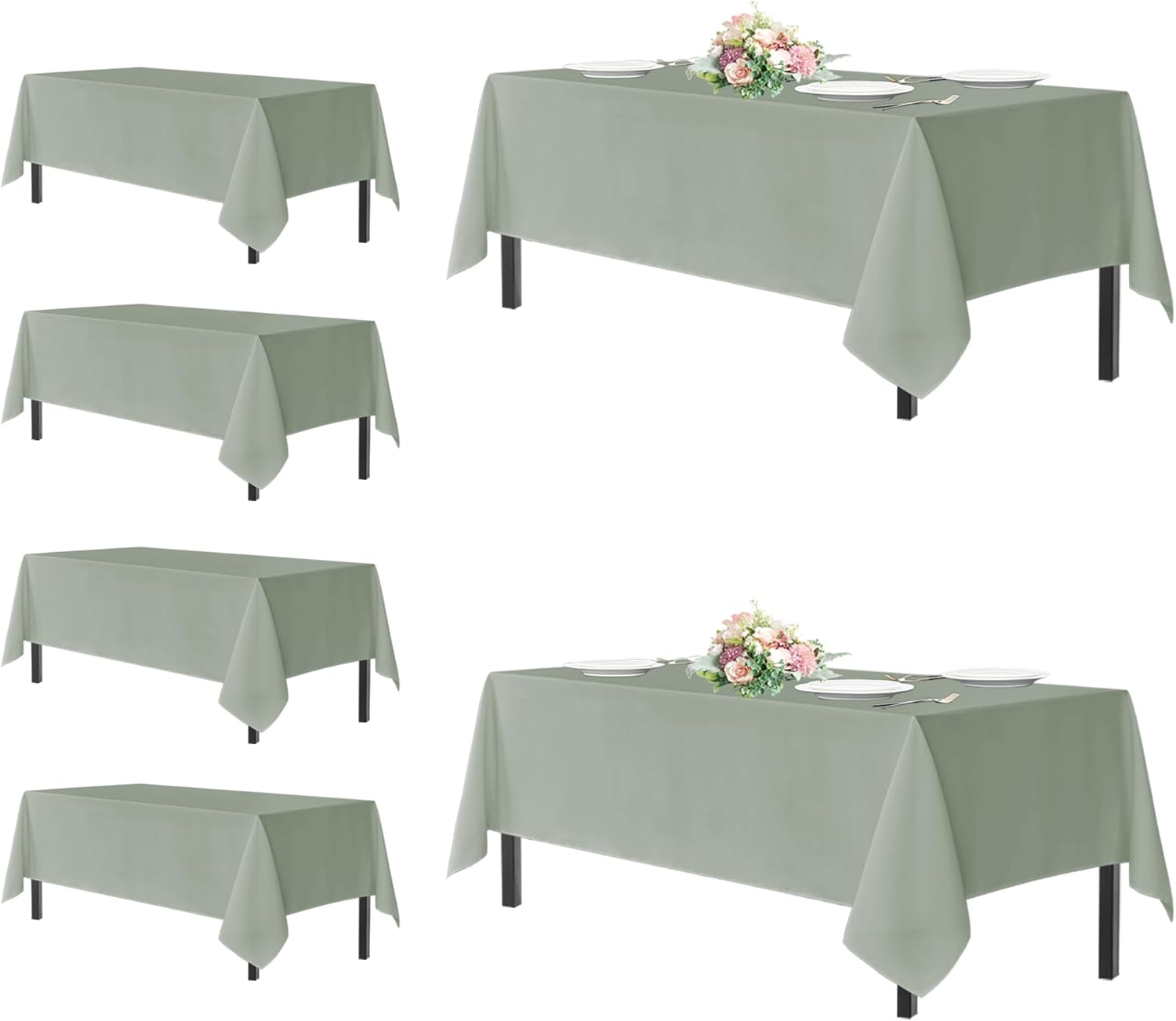 Sancua Rectangle Tablecloths for 6 Foot Tables - 6 Pack
