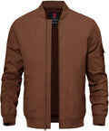 Men's Lightweight Bomber Jacket Windbreaker - Breathable Polyester Fit