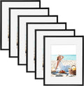 TWING 12 x 16 Picture Frames Set of 6 - Dual Size Black Wall Frames