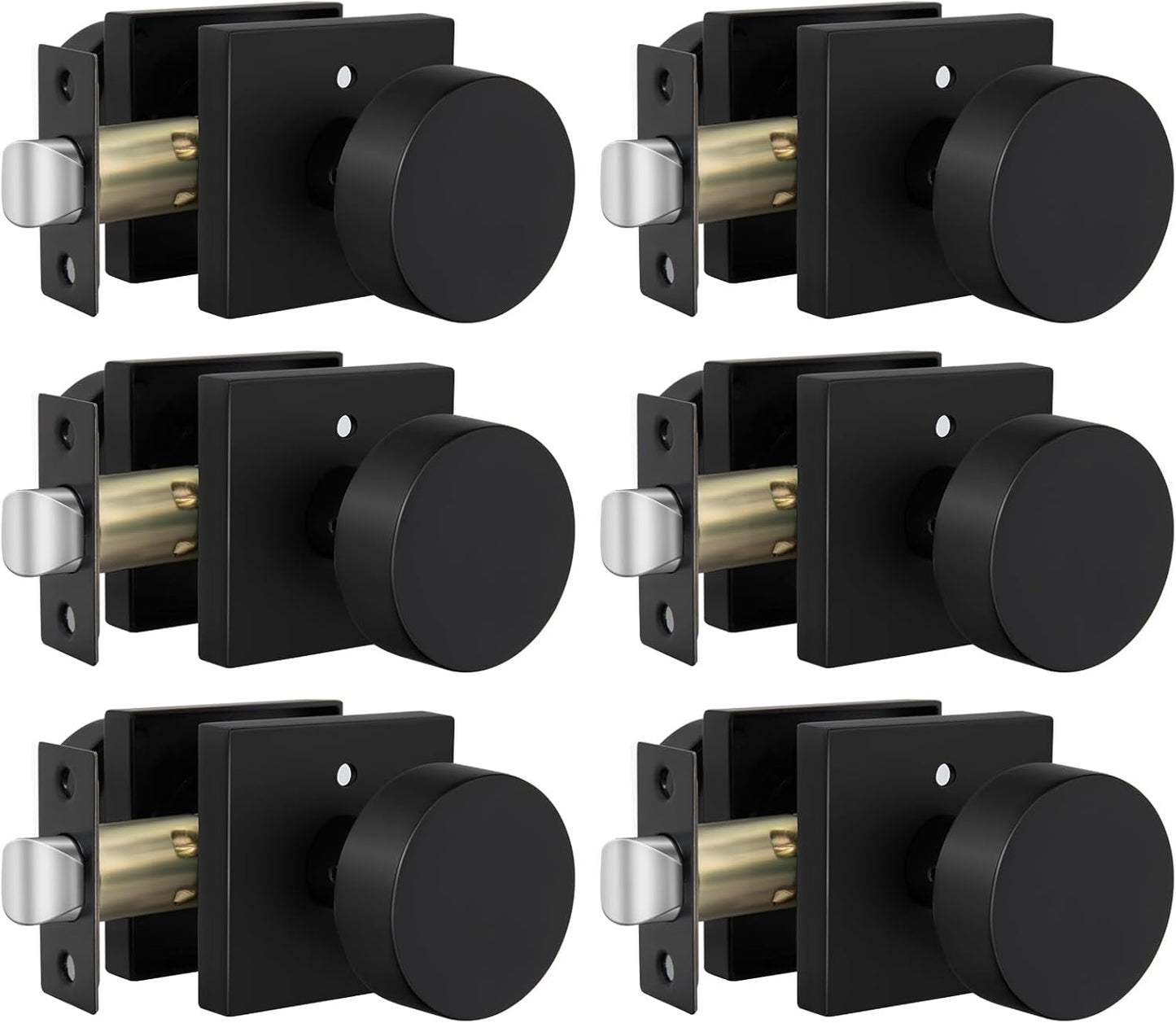 Black Door Knobs Interior - Stylish Zinc Alloy Privacy Knobs