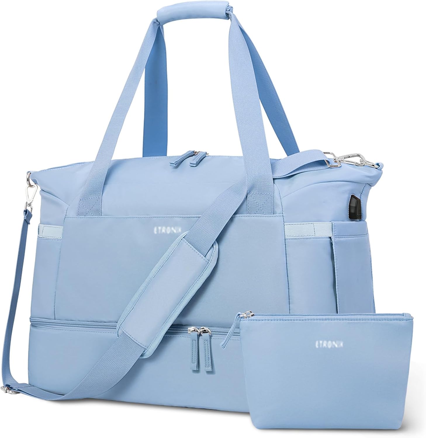 ETRONIK Gym Bag for Women with USB Port and Shoe Compartment