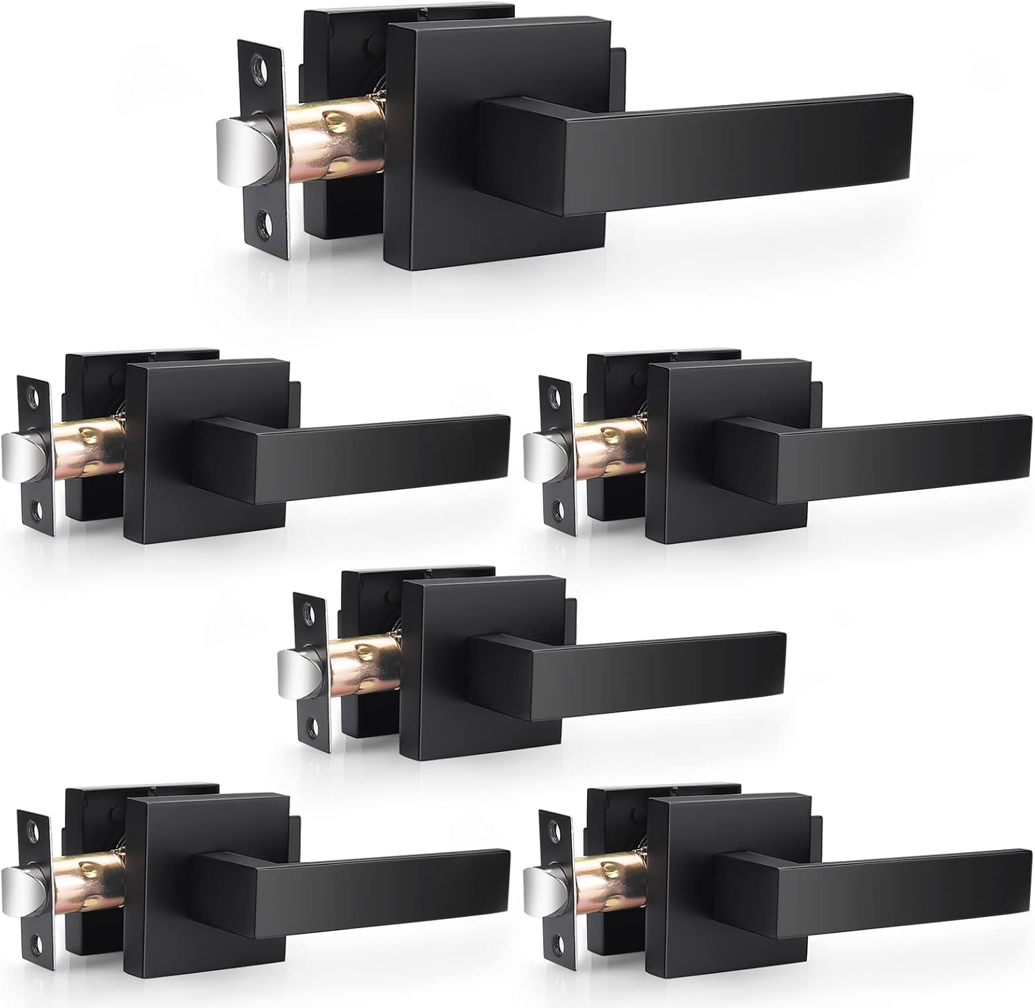 Probrico Matte Black Passage Door Levers for Modern Interiors