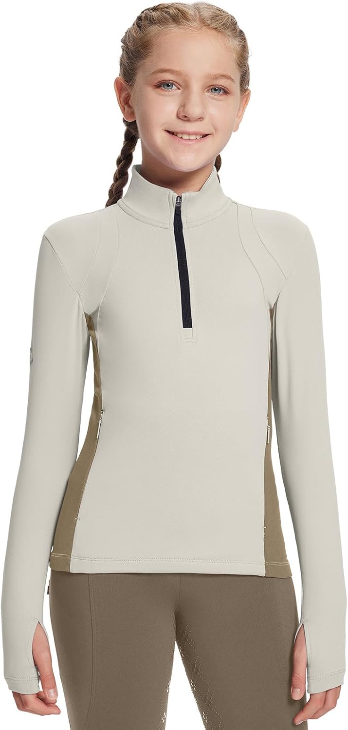 Baleaf Girls Long Sleeve Fleece Jacket Half Zip Pullover Sweatshirt