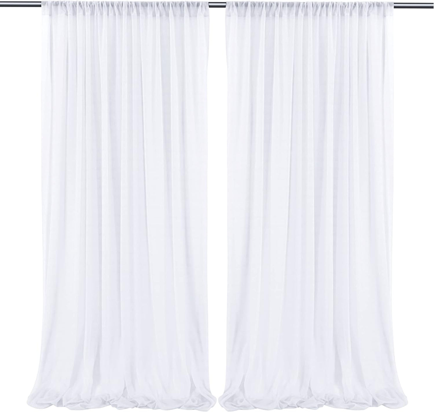 10ft White Chiffon Backdrop: Wrinkle-Free Elegance!