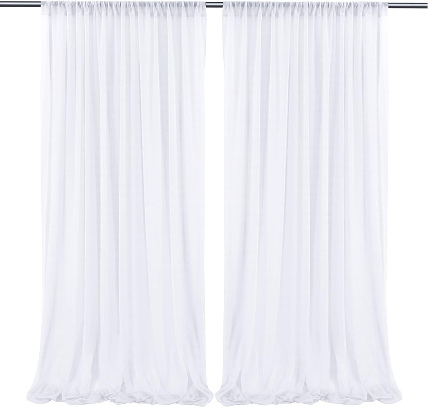 10ft White Chiffon Backdrop: Wrinkle-Free Elegance!