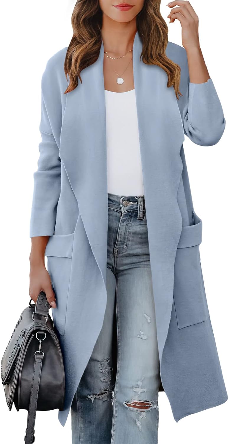 ANRABESS Women's Long Cardigan Sweater for Cozy Fall Fashion