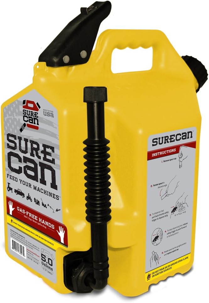 SureCan Diesel Gas Can with Rotating Spout for Easy Filling