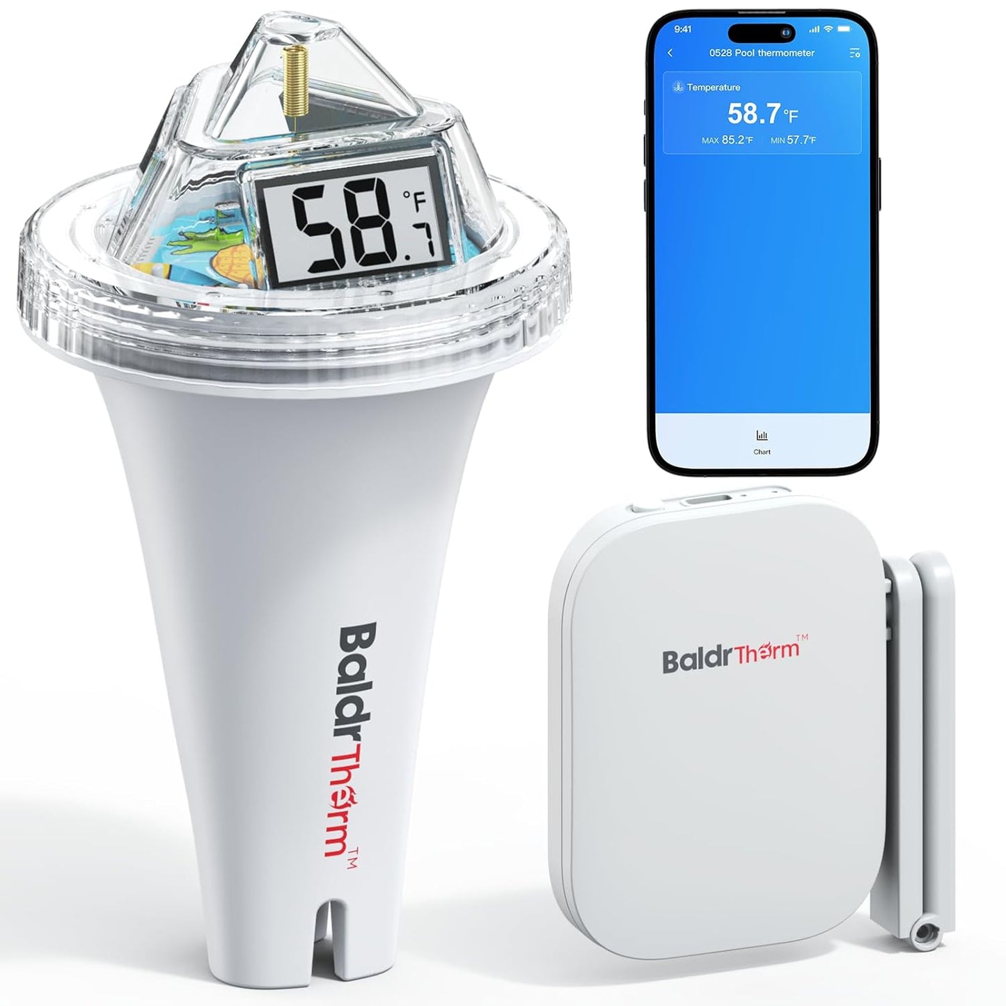 Wireless Pool Thermometer with 360 LCD Display for Accurate Readings