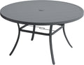 VICLLAX 60in Outdoor Round Patio Table for Lawn Garden - Seats 8-10
