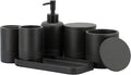 ZCCZ Black Matte Bathroom Accessories Set 6 Pieces - Elegant