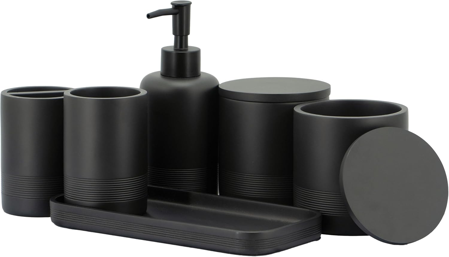ZCCZ Black Matte Bathroom Accessories Set - Elegant Decor